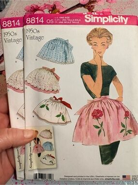 BN UNCUT SIMPLICITY 8814 OS APRONS SEWING PATTERNS VINTAGE 1950S